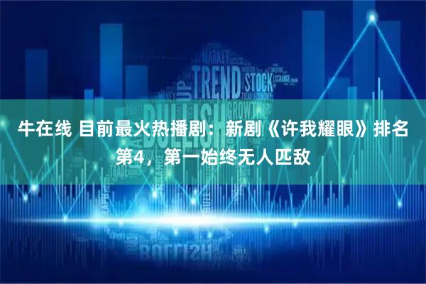牛在线 目前最火热播剧：新剧《许我耀眼》排名第4，第一始终无人匹敌
