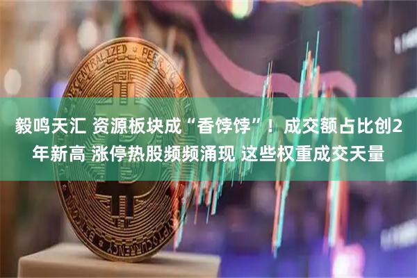 毅鸣天汇 资源板块成“香饽饽”！成交额占比创2年新高 涨停热股频频涌现 这些权重成交天量